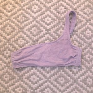 one shoulder purple bikini top!
